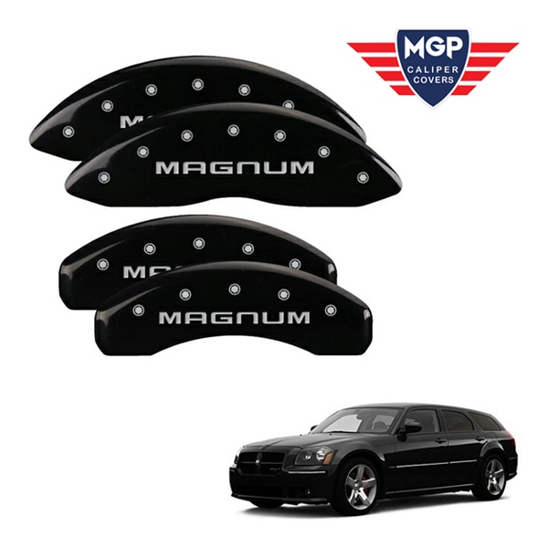 【MGP 正規品】 06-08y ダッジ マグナム SRT8 専用設計 ブレーキ キャリパーカバー ブラック マグナムロゴ アルミ製 12088SMGMBK