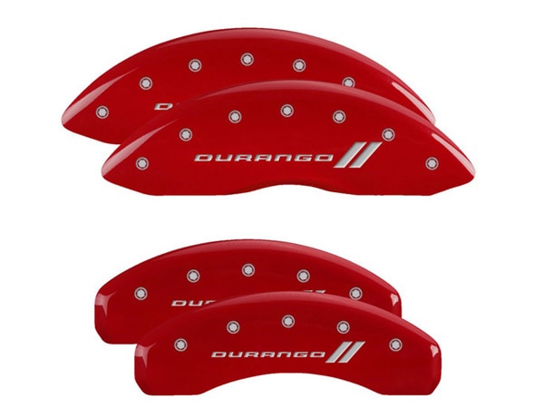 【MGP 正規品】 03-06y ダッジ デュランゴ 専用設計 ブレーキ キャリパーカバーレッド デュランゴロゴ アルミ製 12134SDGORD 1台分 セット
