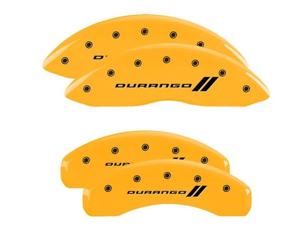 【MGP 正規品】 03-06y ダッジ デュランゴ 専用設計 ブレーキ キャリパーカバーイエロー デュランゴロゴ アルミ製 12134SDGOYL 1台分 セット