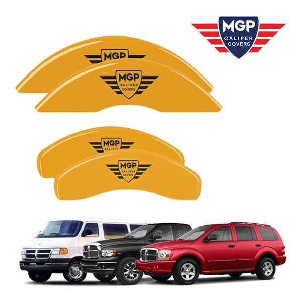 【MGP 正規品】 02-06y ダッジ ラム1500 ラムバン 専用設計 ブレーキ キャリパーカバー イエロー MGPロゴ アルミ製 12134SMGPYL