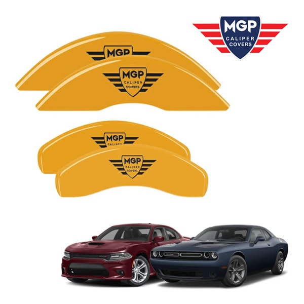 【MGP 正規品】 11-21y ダッジ チャージャー チャレンジャー SXT GT R/T 専用設計 ブレーキ キャリパーカバー イエロー MGPロゴ 12162SDD4YL