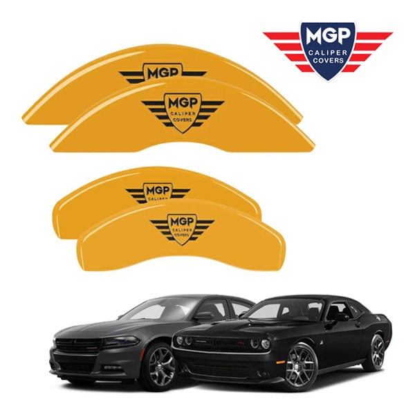 【MGP 正規品】 11-21y ダッジ チャージャー チャレンジャー 専用設計 ブレーキ キャリパーカバー イエロー MGPロゴ アルミ製 12181SMGPYL