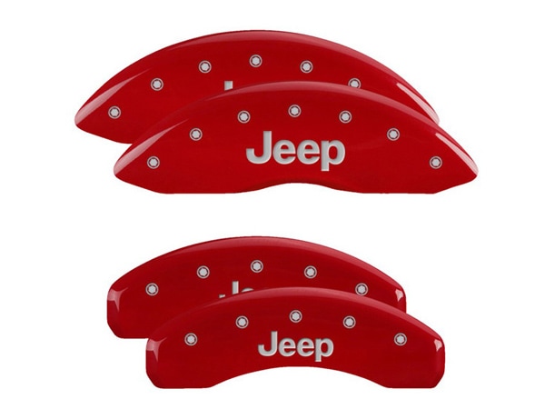 【MGP 正規品】 ジープ 05-10y グランドチェロキー WK | コマンダー XK 専用設計 ブレーキ キャリパーカバー レッド Jeepロゴ 42002SJEPRD