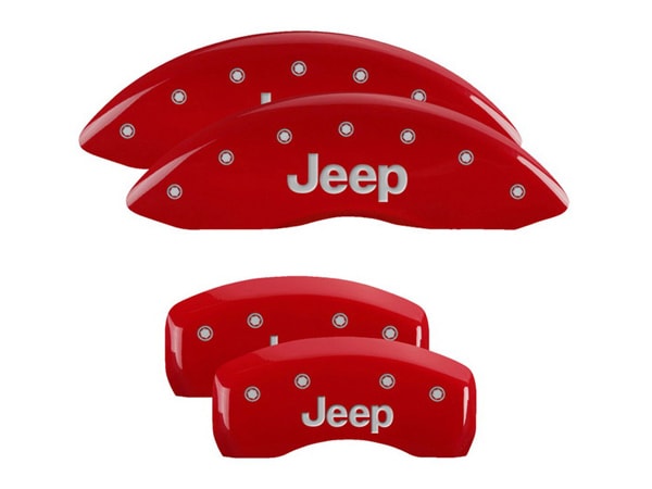 【MGP 正規品】 07-16y ジープ コンパス パトリオット 専用設計 ブレーキ キャリパーカバー レッド Jeepロゴ アルミ製 42003SJEPRD