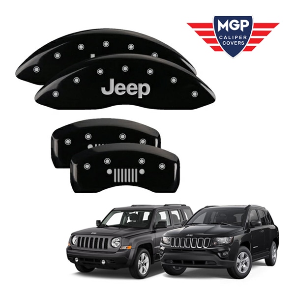 【MGP 正規品】 07-16y ジープ コンパス パトリオット 専用設計 ブレーキ キャリパーカバー ブラック Jeep ジープグリルロゴ 42003SJPLBK
