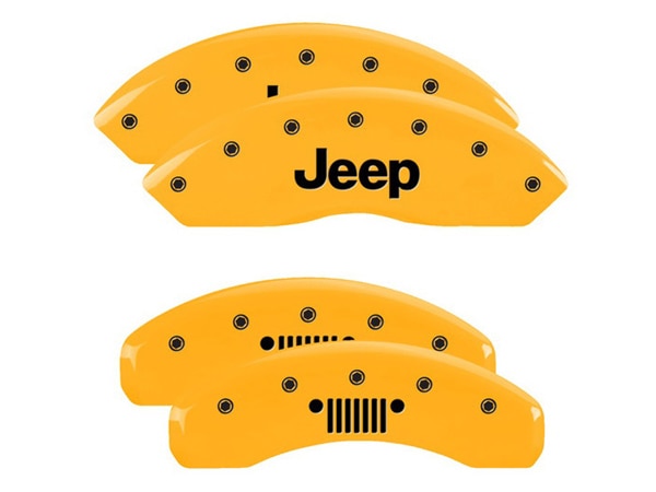 【MGP 正規品】 ジープ JK ラングラー 2ドア ラングラーアンリミテッド 4ドア | チェロキー KK 専用設計 ブレーキ キャリパーカバー イエロー Jeep ジープグリルロゴ 42007SJPLYL