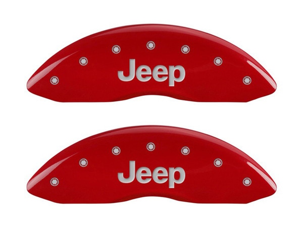 【MGP 正規品】 ジープ 08-19y コンパス 08-17y パトリオット 専用設計 ブレーキ キャリパーカバー レッド Jeepロゴ アルミ製 42011FJEPRD