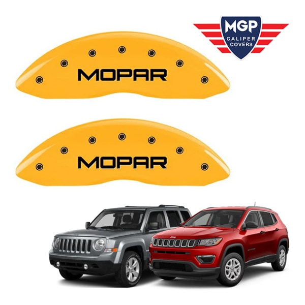 【MGP 正規品】 ジープ 08-19y コンパス 08-17y パトリオット 専用設計 ブレーキ キャリパーカバー イエロー MOPARロゴ 42011FMOPYL