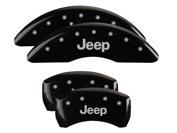 【MGP 正規品】 14-21y ジープ チェロキー KL 専用設計 ブレーキ キャリパーカバー ブラック Jeepロゴ アルミ製 42012SJEPBK 1台分 セット