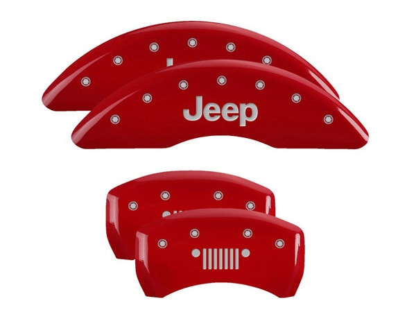 【MGP 正規品】 14-21y ジープ チェロキー KL 専用設計 ブレーキ キャリパーカバー レッド Jeep ジープグリルロゴ アルミ製 42012SJEPRD