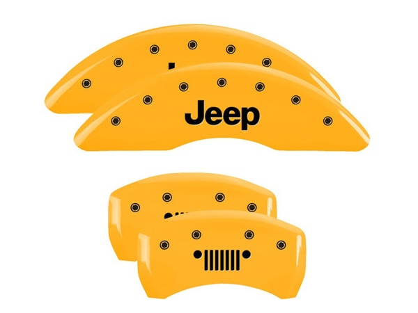【MGP 正規品】 14-21y ジープ チェロキー KL 専用設計 ブレーキ キャリパーカバー イエロー Jeep ジープグリルロゴ アルミ製 42012SJEPYL