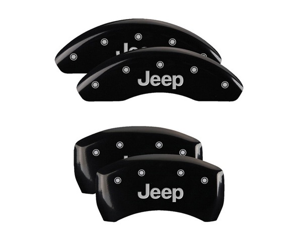 【MGP 正規品】 14-21y ジープ チェロキー KL 専用設計 ブレーキ キャリパーカバー ブラック Jeepロゴ アルミ製 42013SJEPBK 1台分 セット