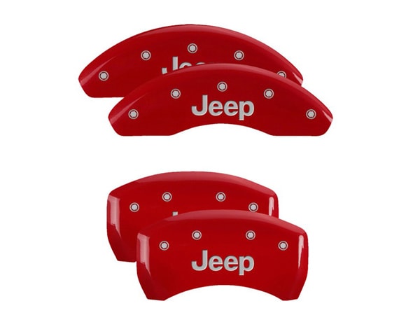 【MGP 正規品】 ジープ 15-17y レネゲート 18-21y コンパス 専用設計 ブレーキ キャリパーカバー レッド Jeepロゴ アルミ製 42016SJEPRD