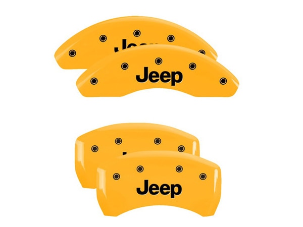 【MGP 正規品】 ジープ 15-17y レネゲート 18-21y コンパス 専用設計 ブレーキ キャリパーカバー イエロー Jeepロゴ アルミ製 42016SJEPYL