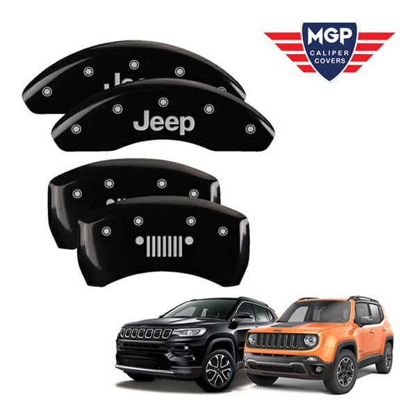 【MGP 正規品】 15-21y ジープ レネゲート コンパス 専用設計 ブレーキ キャリパーカバー ブラック Jeep ジープグリルロゴ 42016SJPLBK