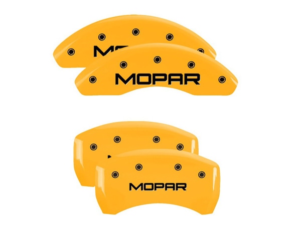 【MGP 正規品】 ジープ 15-17y レネゲート 18-21y コンパス 専用設計 ブレーキ キャリパーカバー イエロー MOPARロゴ アルミ製 42016SMOPYL