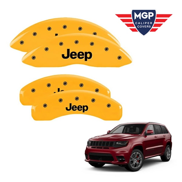 【MGP 正規品】 11-21y ジープ グランドチェロキー WK 専用設計 ブレーキ キャリパーカバー イエロー Jeepロゴ アルミ製 42020SJEPYL