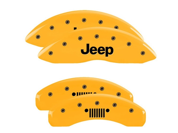 【MGP 正規品】 11-21y ジープ グランドチェロキー WK 専用設計 ブレーキ キャリパーカバー イエロー Jeep ジープグリルロゴ 42020SJPLYL