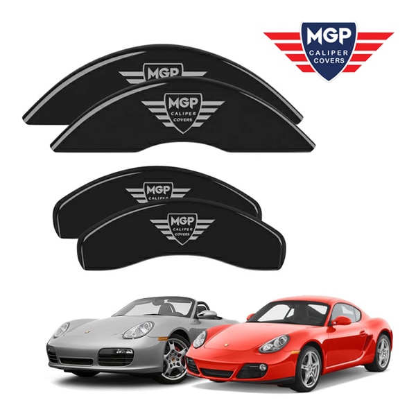【MGP 正規品】 ポルシェ ボクスター ケイマン 986 987 987C 専用設計 ブレーキ キャリパーカバー ブラック MGPロゴ アルミ製 29192SMGPBK