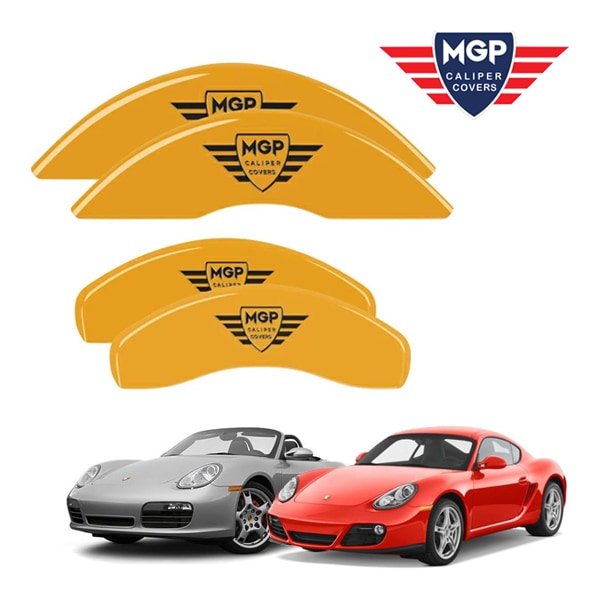 【MGP 正規品】 ポルシェ ボクスター ケイマン 986 987 987C 専用設計 ブレーキ キャリパーカバー イエロー MGPロゴ アルミ製 29192SMGPYL
