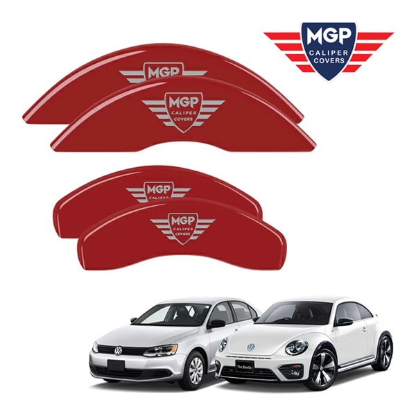 【MGP 正規品】 フォルクスワーゲン ジェッタ ビートル 16C系 専用設計 ブレーキ キャリパーカバー レッド MGPロゴ アルミ製 11002SMGPRD