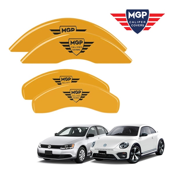 【MGP 正規品】 フォルクスワーゲン ジェッタ ビートル 16C系 専用設計 ブレーキ キャリパーカバー イエロー MGPロゴ アルミ製 11002SMGPYL