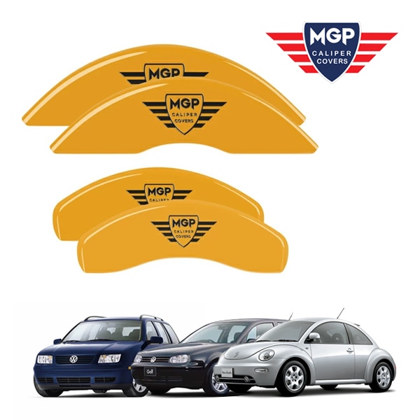 【MGP 正規品】 フォルクスワーゲン ビートル ジェッタ ゴルフ 専用設計 ブレーキ キャリパーカバー イエロー MGPロゴ 11067SMGPYL