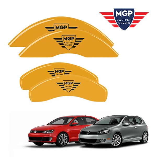 【MGP 正規品】 フォルクスワーゲン ゴルフ ジェッタ 1KC系 専用設計 ブレーキ キャリパーカバー イエロー MGPロゴ アルミ製 11204SMGPBK