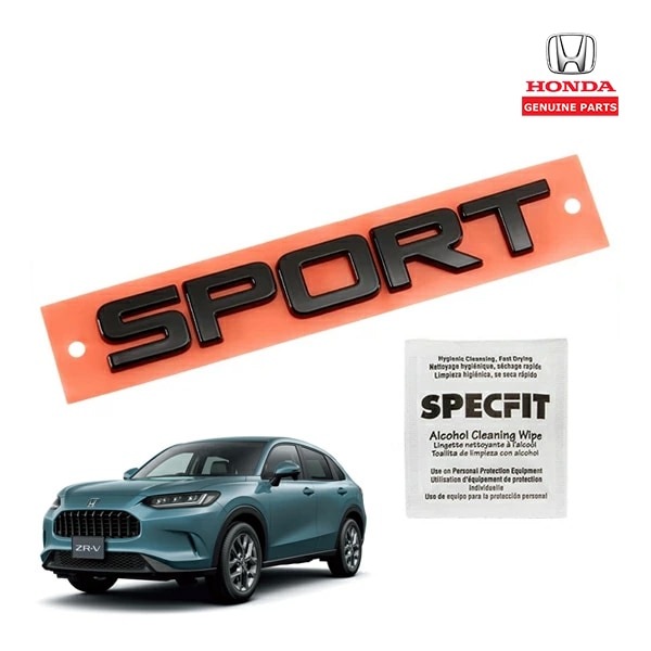 USホンダ純正 SPORT リアエンブレム ゲートエンブレム グロスブラック 幅約15cm 縦約2cm 両面テープ ホンダ HR-V ZR-V RZ系