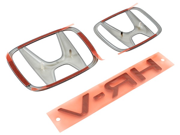 USホンダ純正 Hマーク+HR-Vエンブレム フロントエンブレム ボンネットエンブレム リアエンブレム ゲートエンブレム 前後セット 3PC グロスブラック 両面テープ ホンダ HR-V ZR-V RZ系
