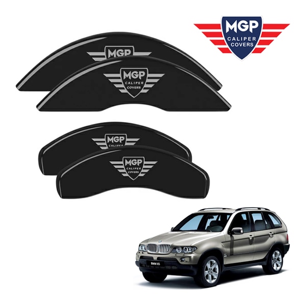 【MGP 正規品】 BMW X5 E53 専用設計 ブレーキ キャリパーカバー ブラック MGPロゴ アルミ製 22125SMGPBK フロント リア 1台分 セット