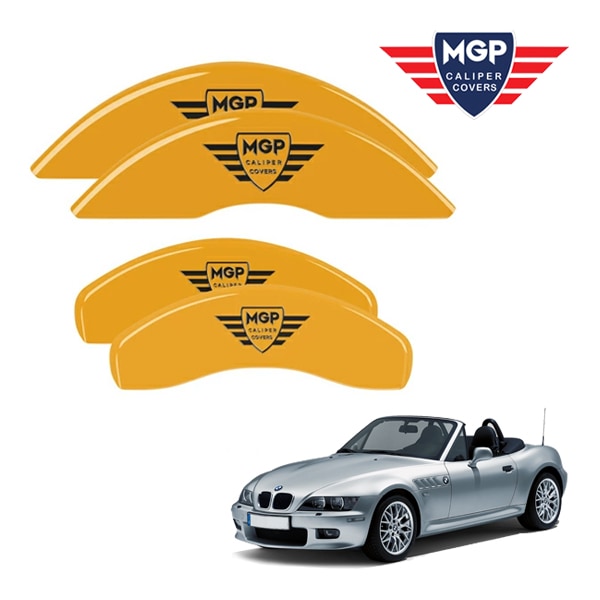 【MGP 正規品】BMW X5 E53 専用設計 ブレーキ キャリパーカバー イエロー MGPロゴ アルミ製 22151SMGPYL フロント リア 1台分