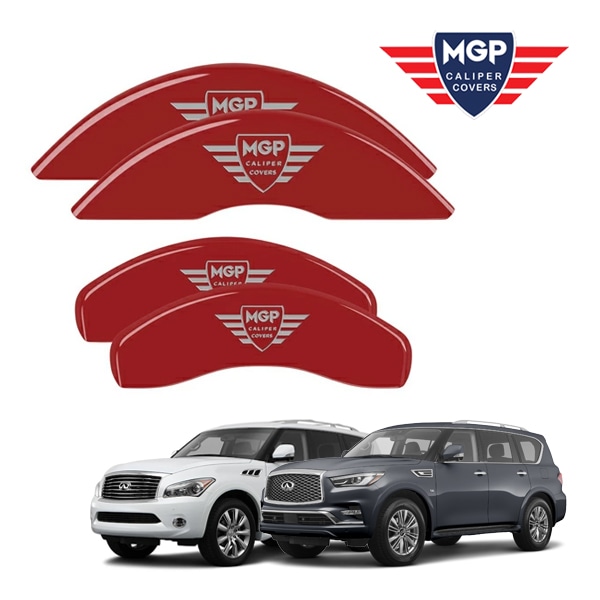 【MGP 正規品】 インフィニティー 11-13y QX56 14-20y QX80 専用設計 ブレーキ キャリパーカバー レッド MGPロゴ アルミ製 37029SMGPRD