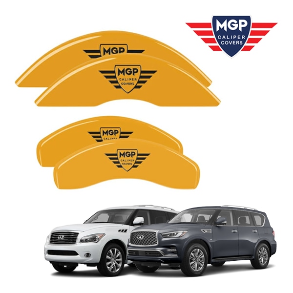 【MGP 正規品】 インフィニティー 11-13y QX56 14-20y QX80 専用設計 ブレーキ キャリパーカバー イエロー MGPロゴ アルミ製 37029SMGPYL