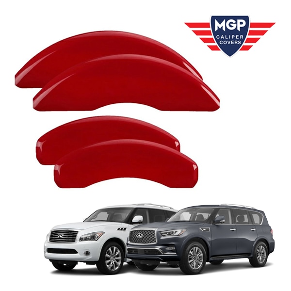 【MGP 正規品】 インフィニティー 11-13y QX56 14-20y QX80 専用設計 ブレーキ キャリパーカバー レッド ロゴなし アルミ製 37029SCLCRD