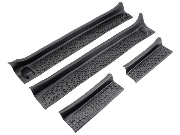 【RUGGED RIDGE 正規品】 ジープ JL ラングラー 4ドア | JT グラディエーター ドアシルプロテクター スカッフプレート ロゴ入 フロント リア 左右分 4枚セット ドアシルプレート ドアシルガード モール 保護 ラギッドリッジ