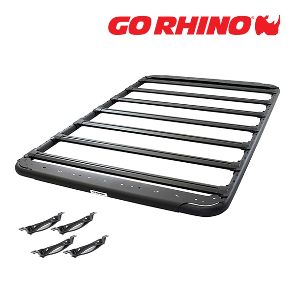 【GO RHINO 正規品】 SRM500シリーズ  フラットルーフラック フラットラック 5935055T 55インチ 長約140cm 幅約132cm 固定用クランプ付属 ルーフバスケット ルーフキャリア