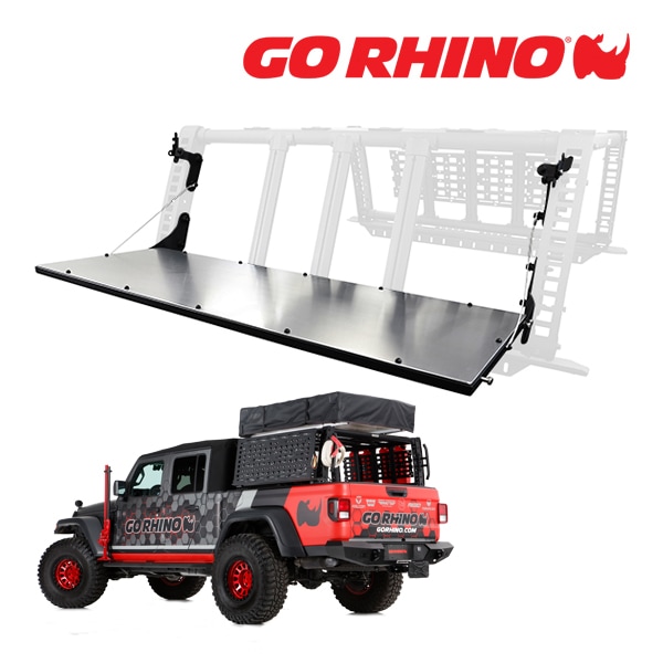 【GO RHINO 正規品】 XRS アクセサリー ギア テーブル 5950110T 耐荷重:約90kg オーバーランド エクストリームラック付き車両用 20y- ジープ JT グラディエーター 等