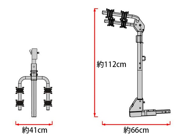 【CURT 正規品】 サイクルキャリア バイクラック サイクルラック 18021 1.25インチ & 2インチ角 ヒッチ対応 自転車 2台積載 40kgまで ブラックパウダーコート仕上げ