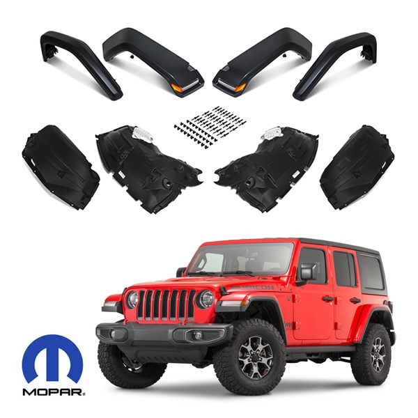 MOPAR純正 ハイトップフェンダーキット プライマー 未塗装 1台分 フロント リア 左右セット LED仕様 北米ルビコン仕様 RUBICON ジープ JL ラングラー