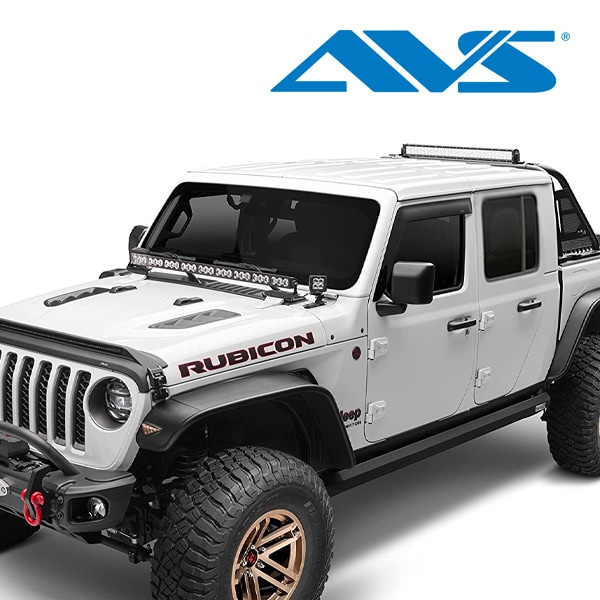 【AVS 正規品】 専用設計 スモークドアバイザー サイドバイザー ウインドウバイザー 両面テープ 2枚 フロント 左右分 セット ジープ 18y- JL ラングラー 20y- JT グラディエーター