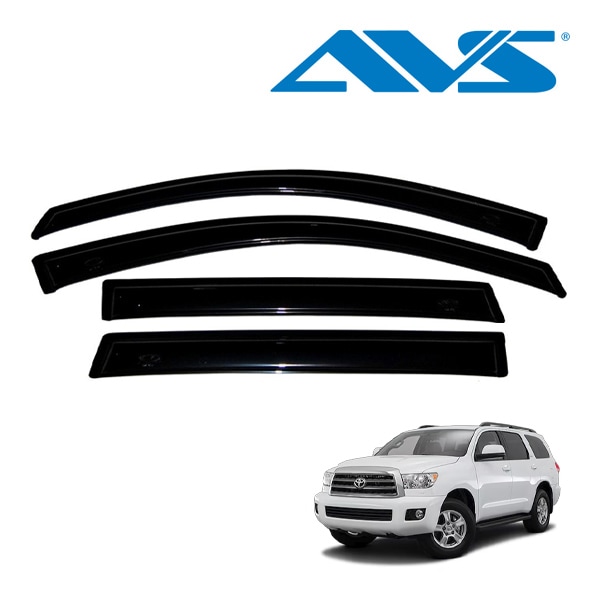 【AVS 正規品】 専用設計 スモークドアバイザー サイドバイザー ウインドウバイザー 両面テープ 4枚 フロント リア 前後 左右分 セット 08y- トヨタ セコイア