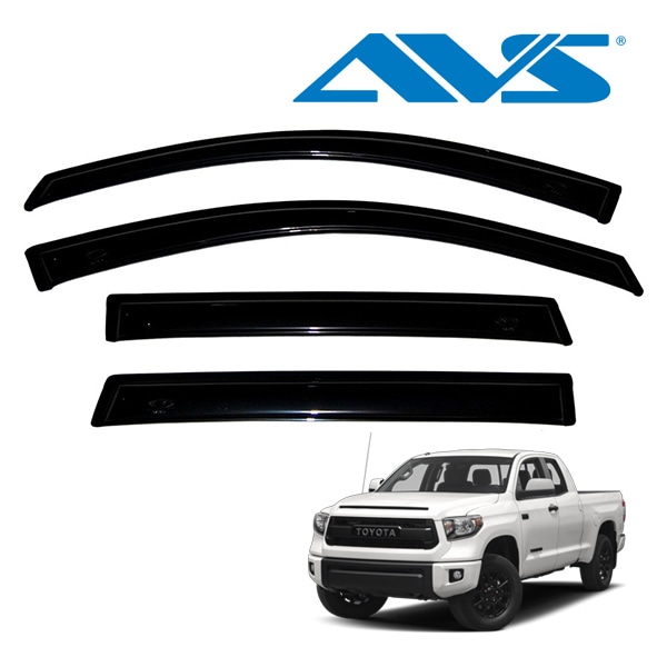 【AVS 正規品】 専用設計 スモークドアバイザー サイドバイザー ウインドウバイザー 両面テープ 4枚 フロント リア 前後 左右分 セット 07-21y トヨタ タンドラ ダブルキャブ