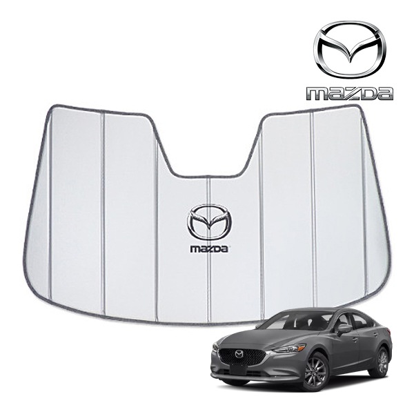 USマツダ純正 専用設計 MAZDA ロゴ入 サンシェード 吸盤不要 折りたたみ式 アテンザ ワゴン/セダン GJ系 カバークラフト