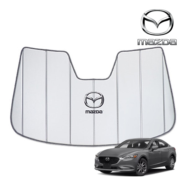 USマツダ純正 専用設計 MAZDA ロゴ入 サンシェード 吸盤不要 折りたたみ式 アテンザ ワゴン/セダン GJ系 カバークラフト