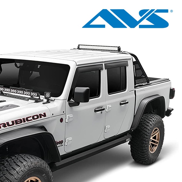 【AVS 正規品】 専用設計 スモークドアバイザー サイドバイザー ウインドウバイザー 両面テープ 4枚 フロント リア 前後 左右分 セット ジープ 18y- JL ラングラー 20y- JT グラディエーター