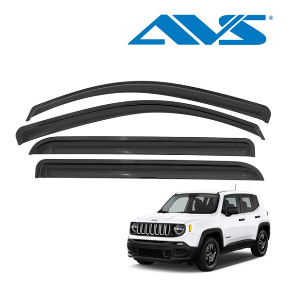【AVS 正規品】 専用設計 スモークドアバイザー サイドバイザー ウインドウバイザー 両面テープ 4枚 フロント リア 前後 左右分 セット 15y- ジープ レネゲード
