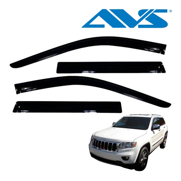 【AVS 正規品】 専用設計 スモークドアバイザー サイドバイザー ウインドウバイザー 両面テープ 4枚 フロント リア 前後 左右分 セット 11-18y ジープ WK グランドチェロキー