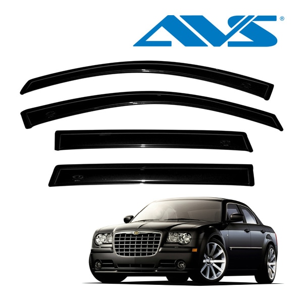 【AVS 正規品】 専用設計 スモークドアバイザー サイドバイザー ウインドウバイザー 両面テープ 4枚 フロント リア 前後 左右分 セット 05-10y クライスラー 300 300C 05-08y ダッジ マグナム