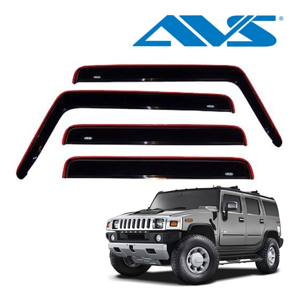 【AVS 正規品】 専用設計 スモークドアバイザー サイドバイザー ウインドウバイザー 両面テープ 4枚 フロント リア 前後 左右分 セット 03-09y ハマー H2